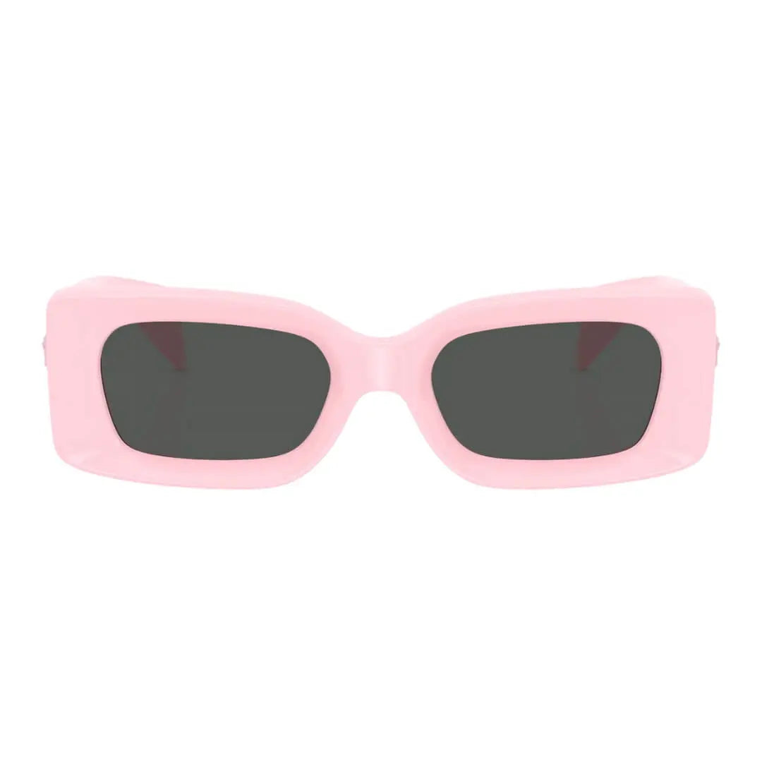 Versace VE4474U 548587 Sunglasses - Pink Frame, Dark Grey Lens Close Up Front View