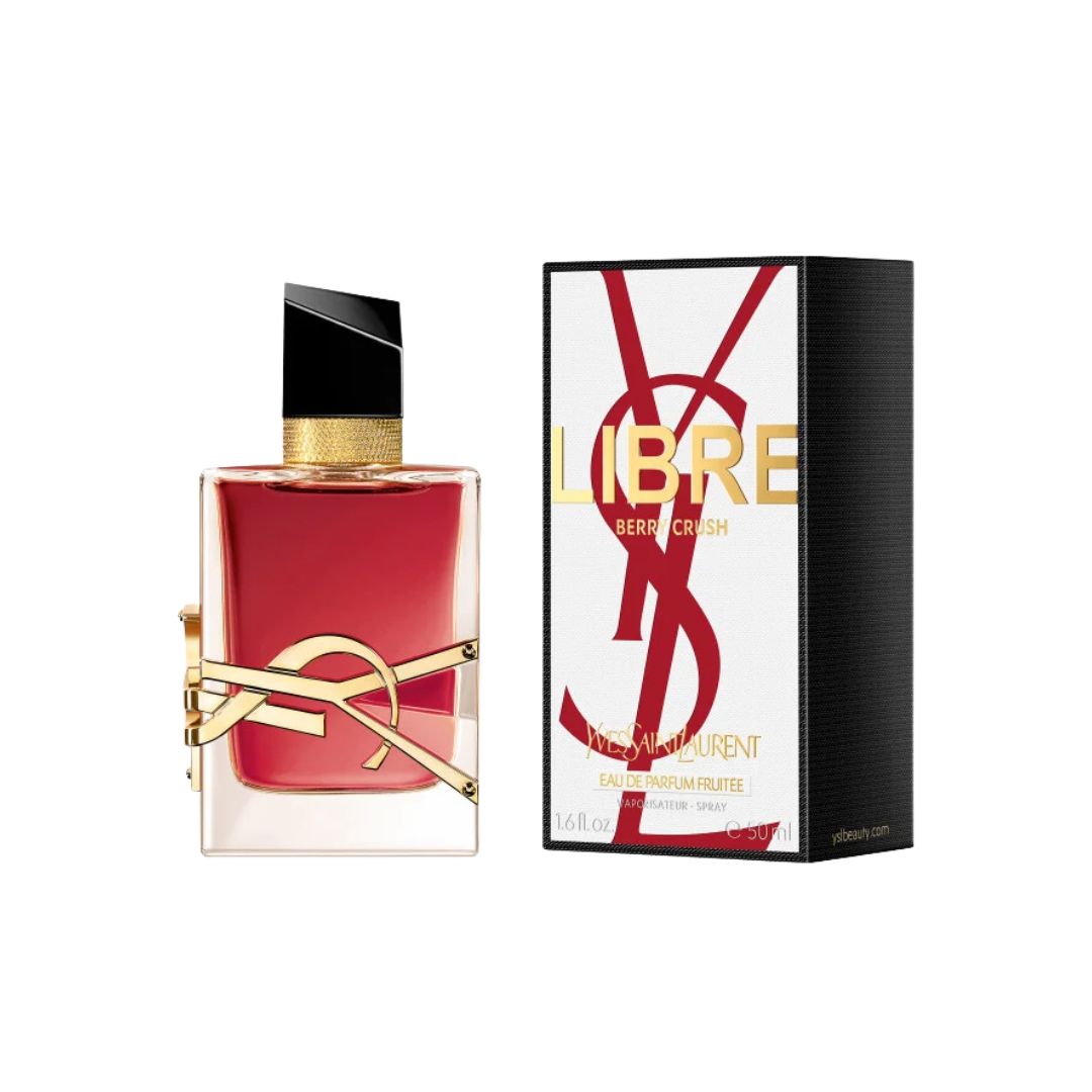 YSL Libre Berry Crush EDP Fruitee 50ml perfume bottle and packaging on a white background - Gadgets Online NZ Ltd