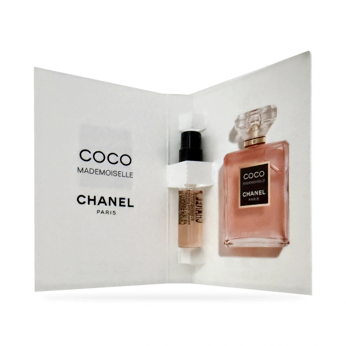 Chanel Coco Mademoiselle Crush Absolu sample vial in its open card