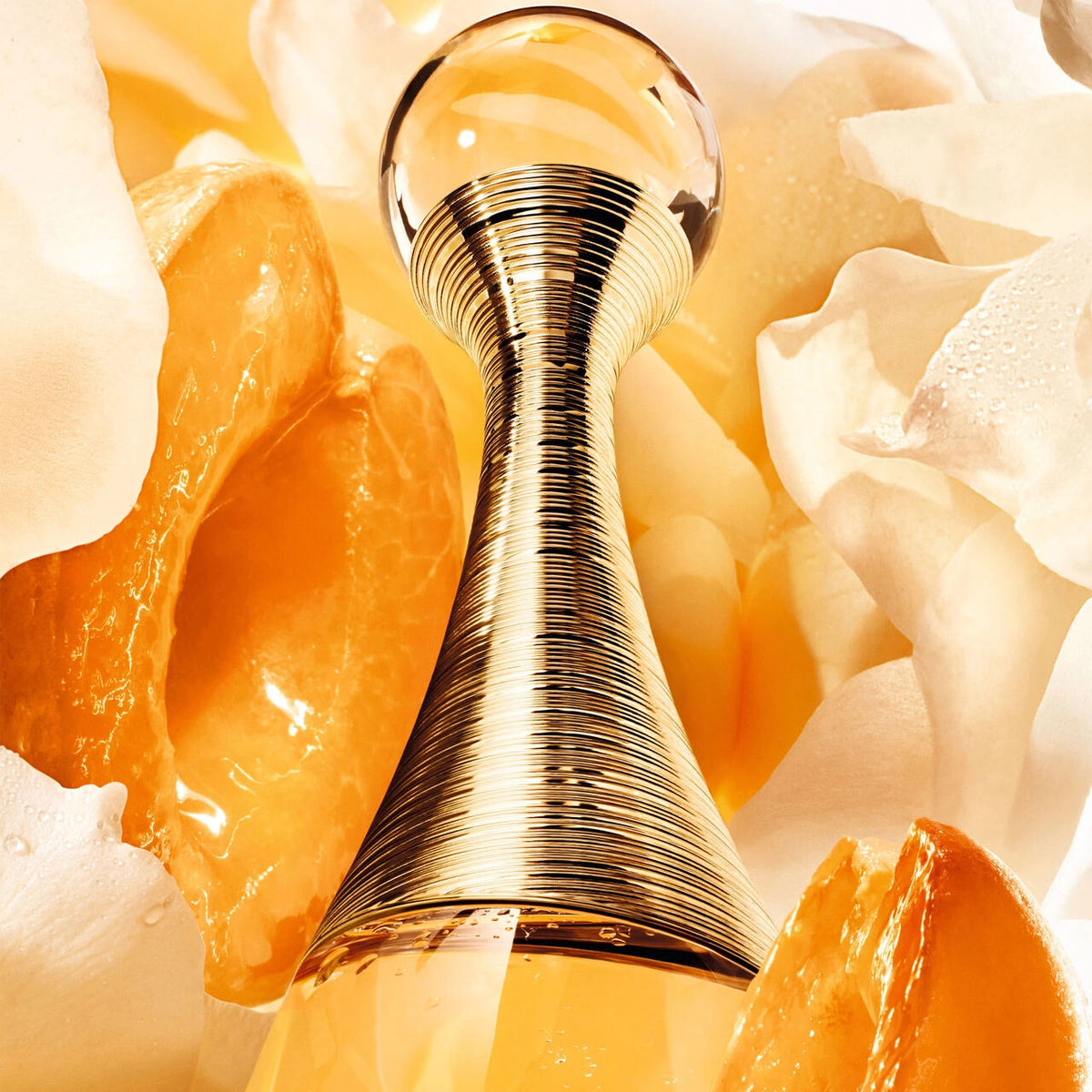 Official Dior J’adore Eau de Parfum gold collar and bottle detail