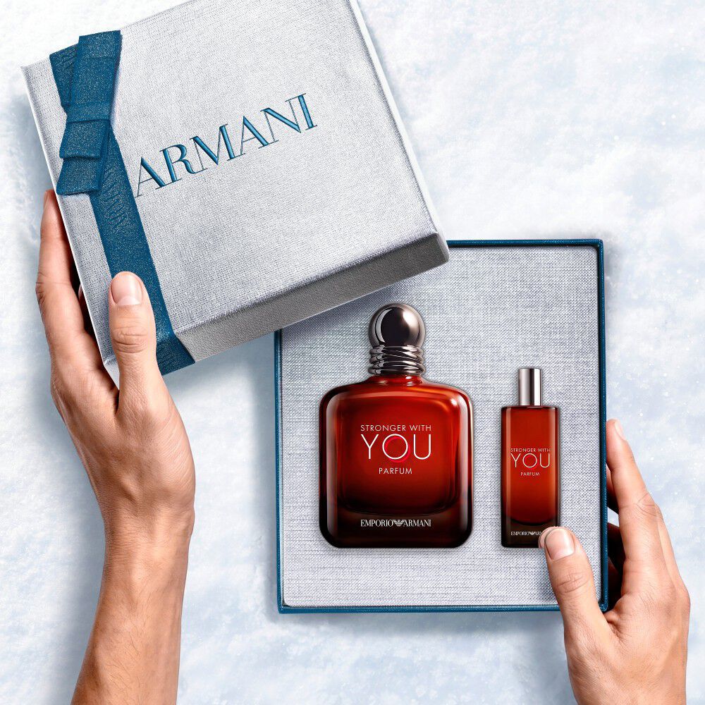 Stronger With You Parfum 100ml and 15ml inside the Armani gift box