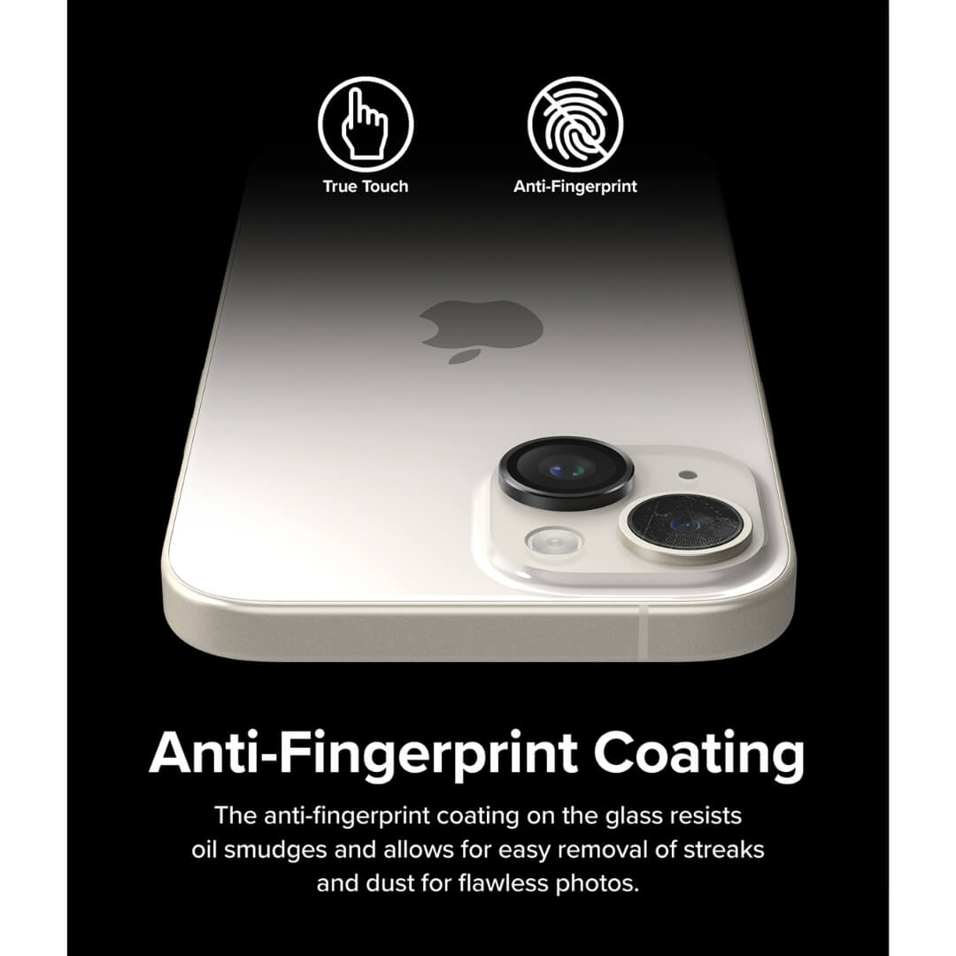 Glass with an anti-fingerprint coating for flawless photos