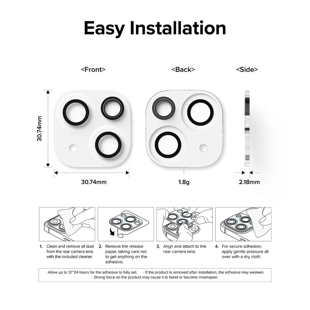 Easy-to-install via clear adhesive for maximum transparency.
