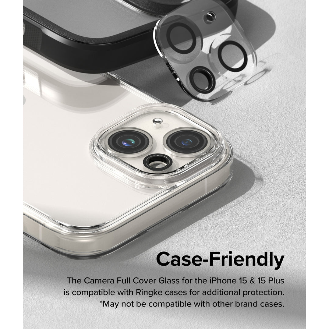 Case friendly full cover glass protection for iPhone 15 plus