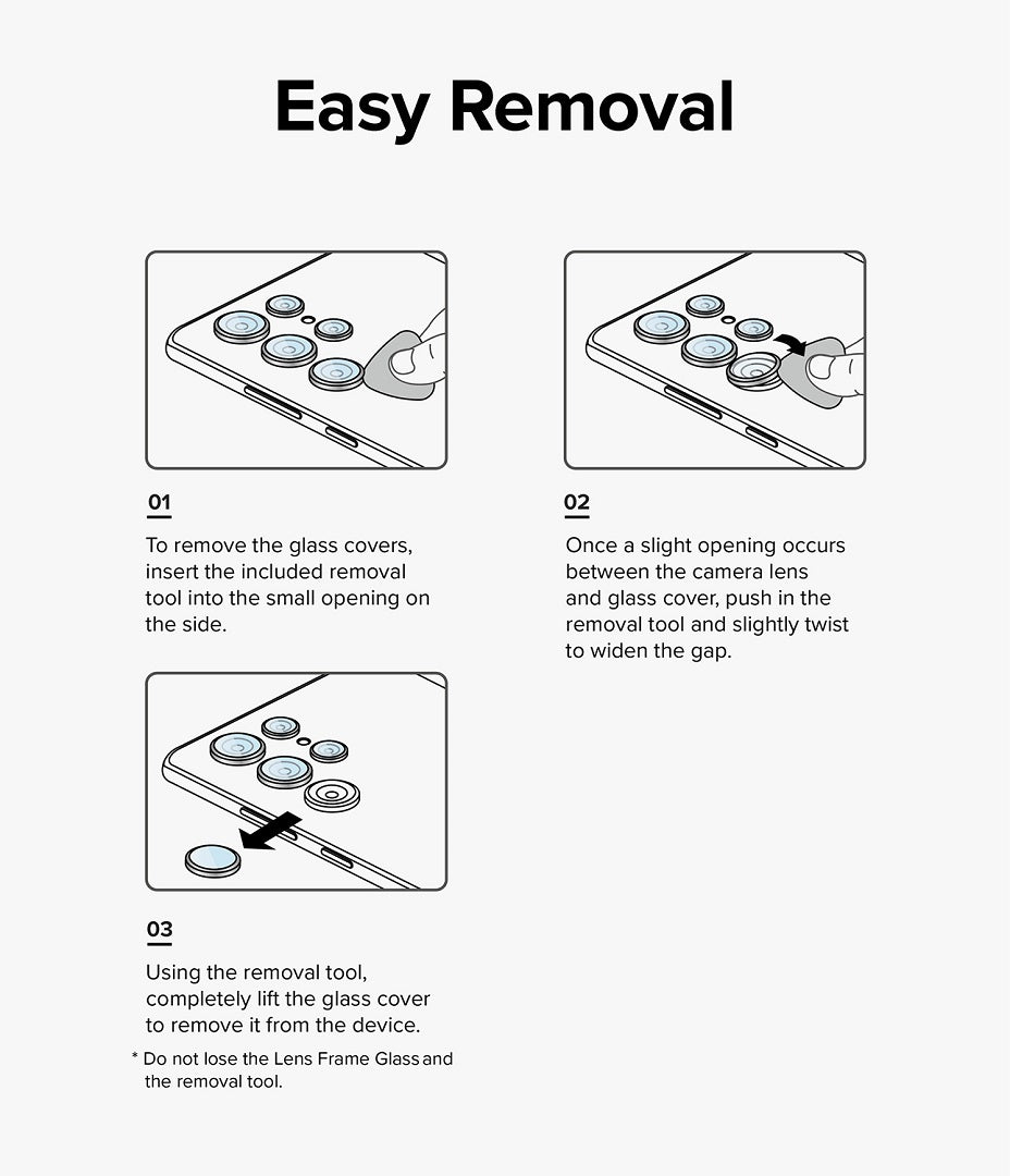 Easy removal glass protector