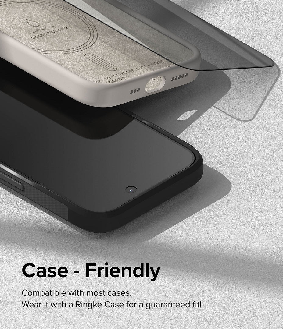 Case Friendly Design Tempered Glass Screen Protector for iPhone 15
