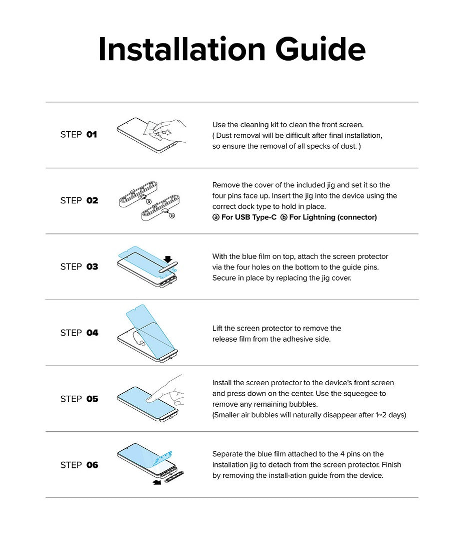 Installation guide for iPhone Glass Screen Protector 