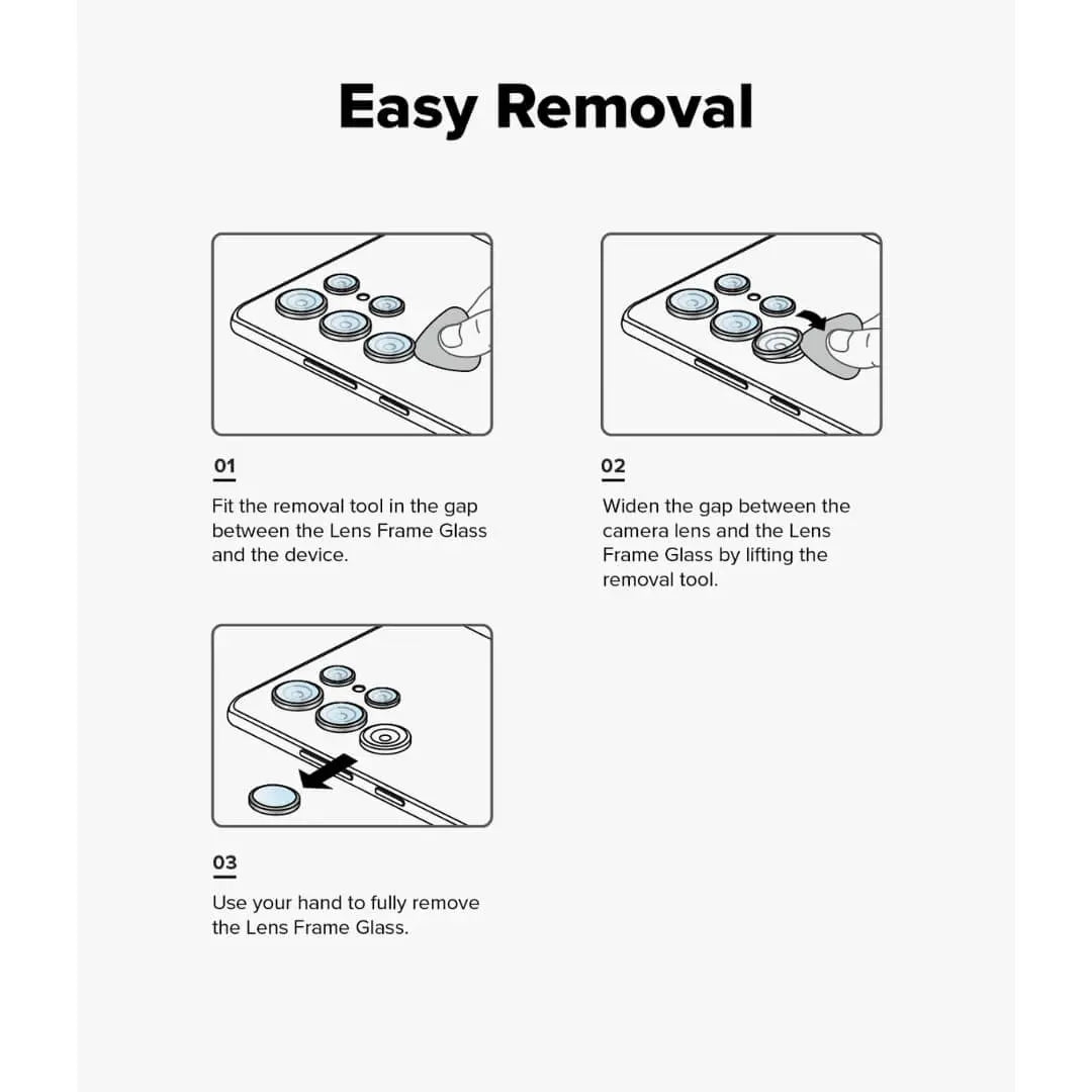 Easy removal frame glass with removal tool