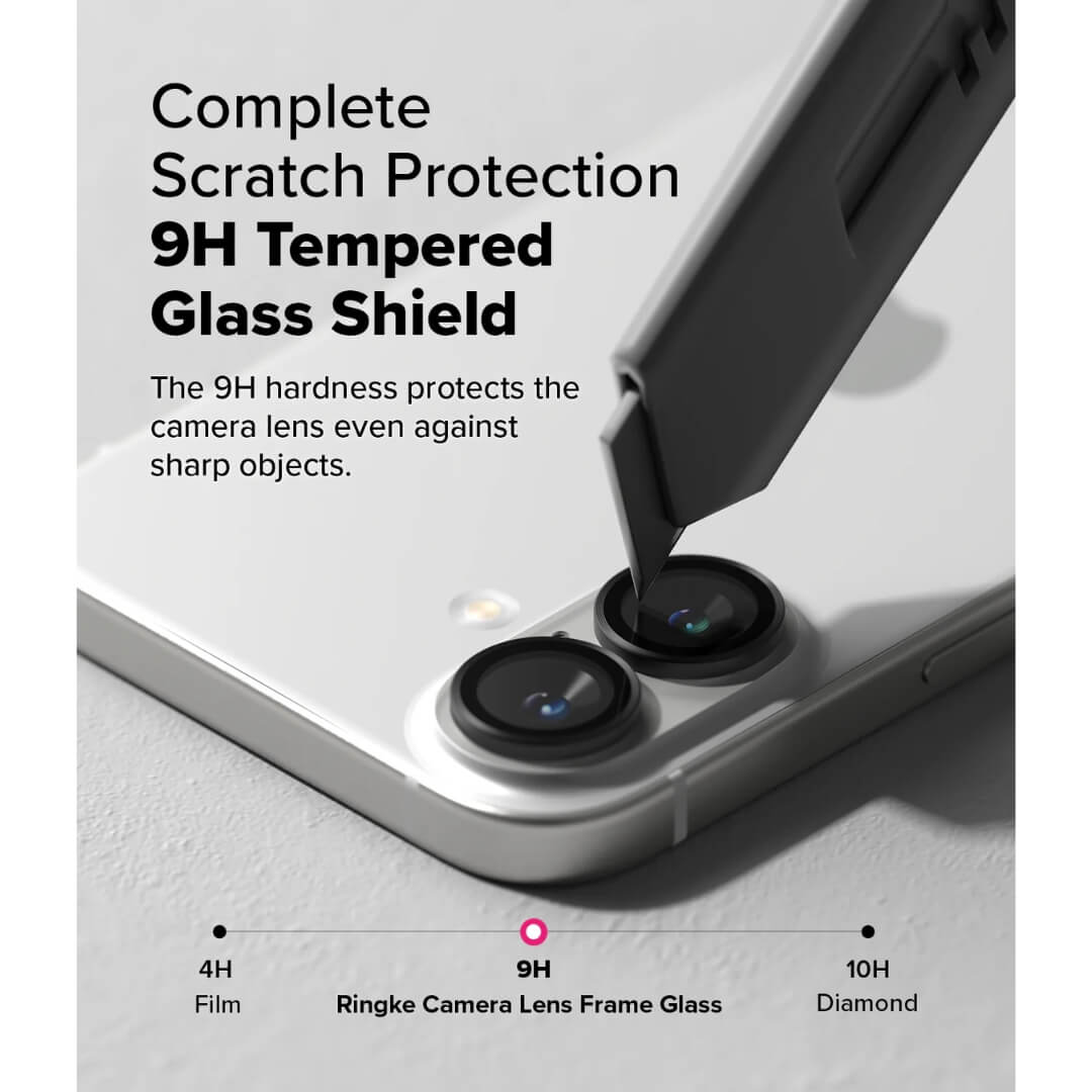 9H tempered glass shield to protects the camera lens against sharp objects