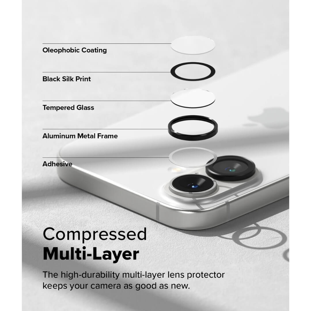 Multi-layer lens protector with adhesive to keep iphone camera safe