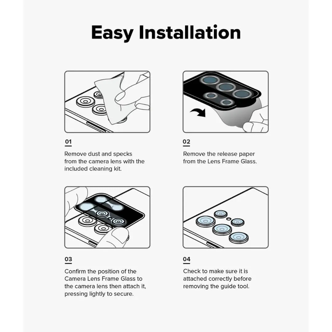Step by step installation for camera lens frame glass iPhone 16 plus