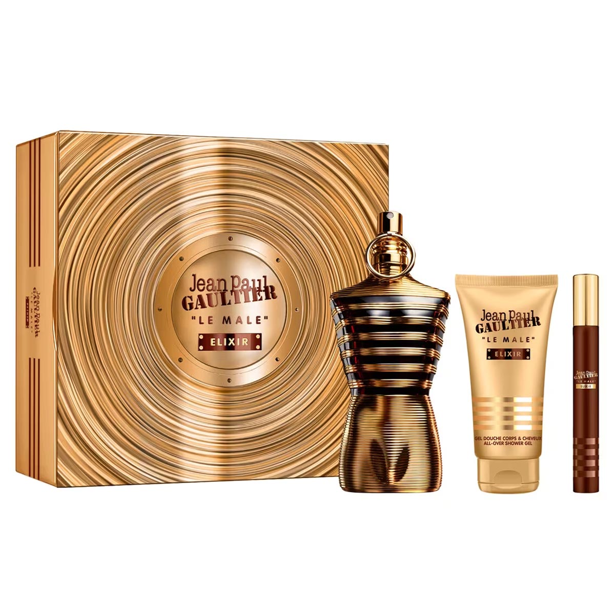 Jean Paul Gaultier Le Male Elixir Parfum 125ml 3 Piece Gift Set