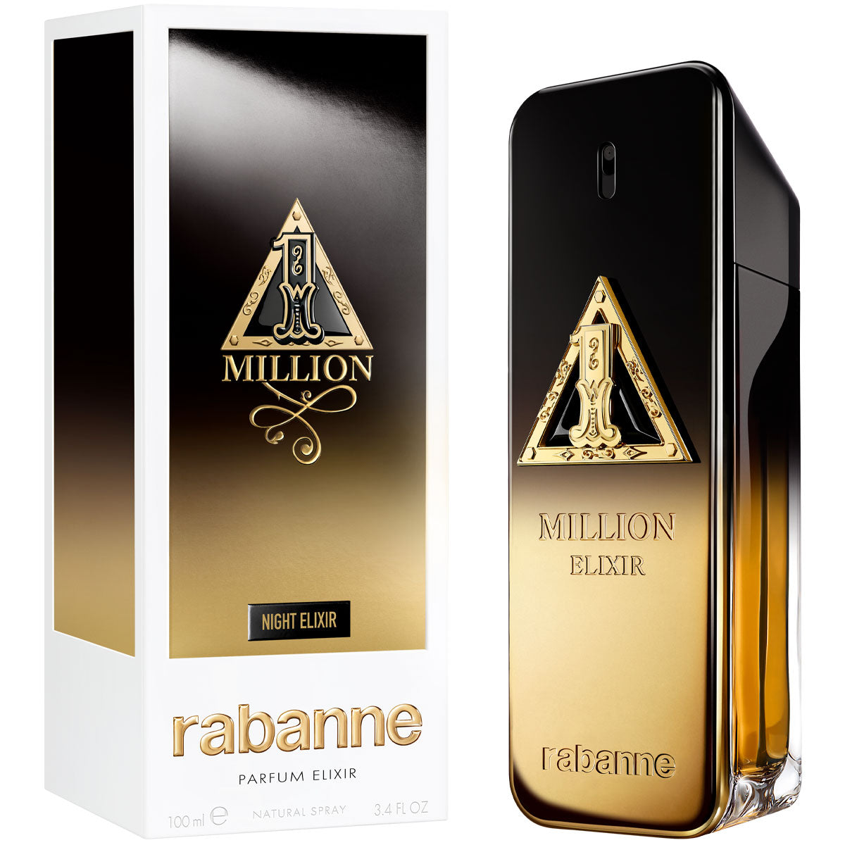 Rabanne 1 Million Night Elixir 100ml bottle with retail box