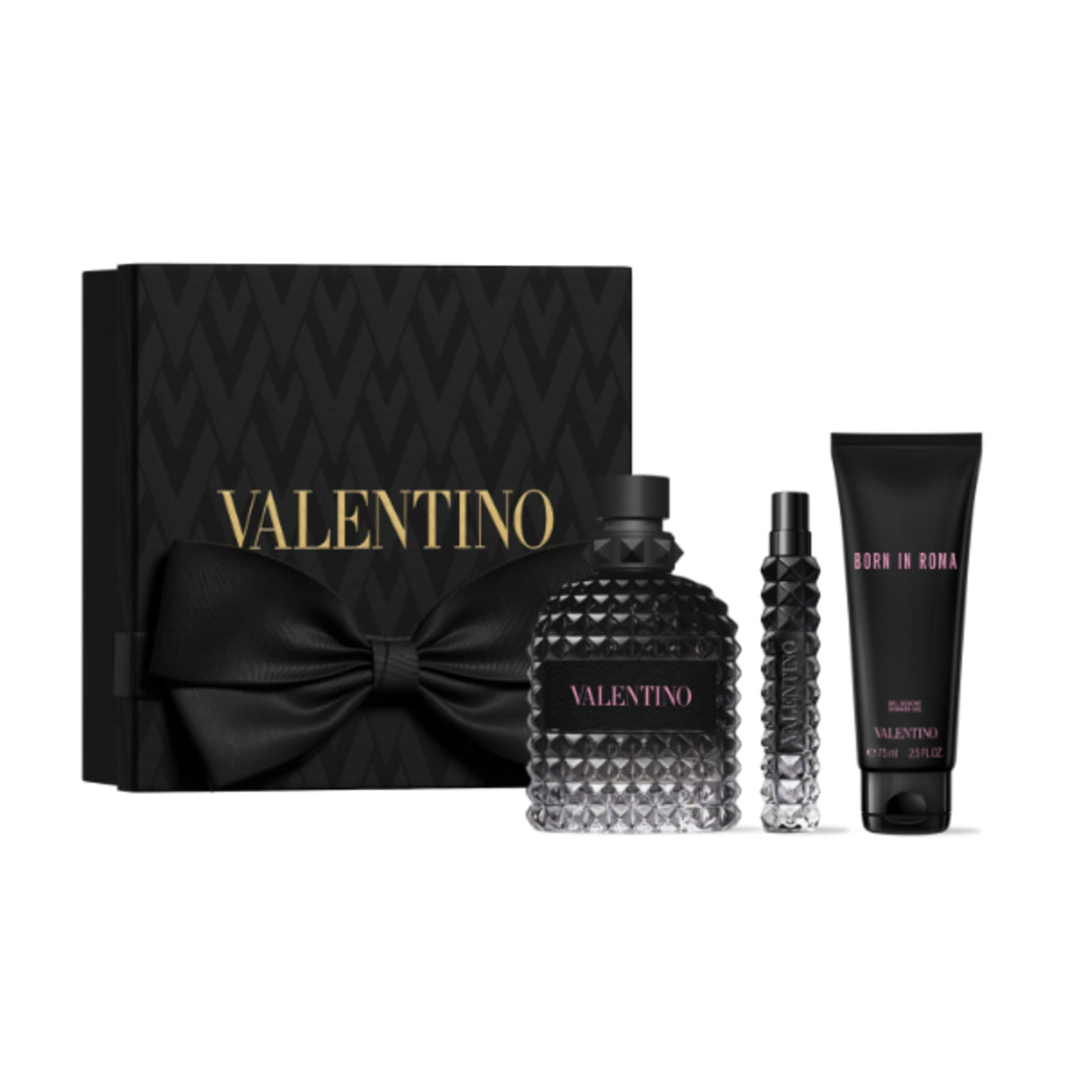 Valentino Uomo Born In Roma gift set with 100ml EDT, 10ml spray, 75ml shower gel and closed box