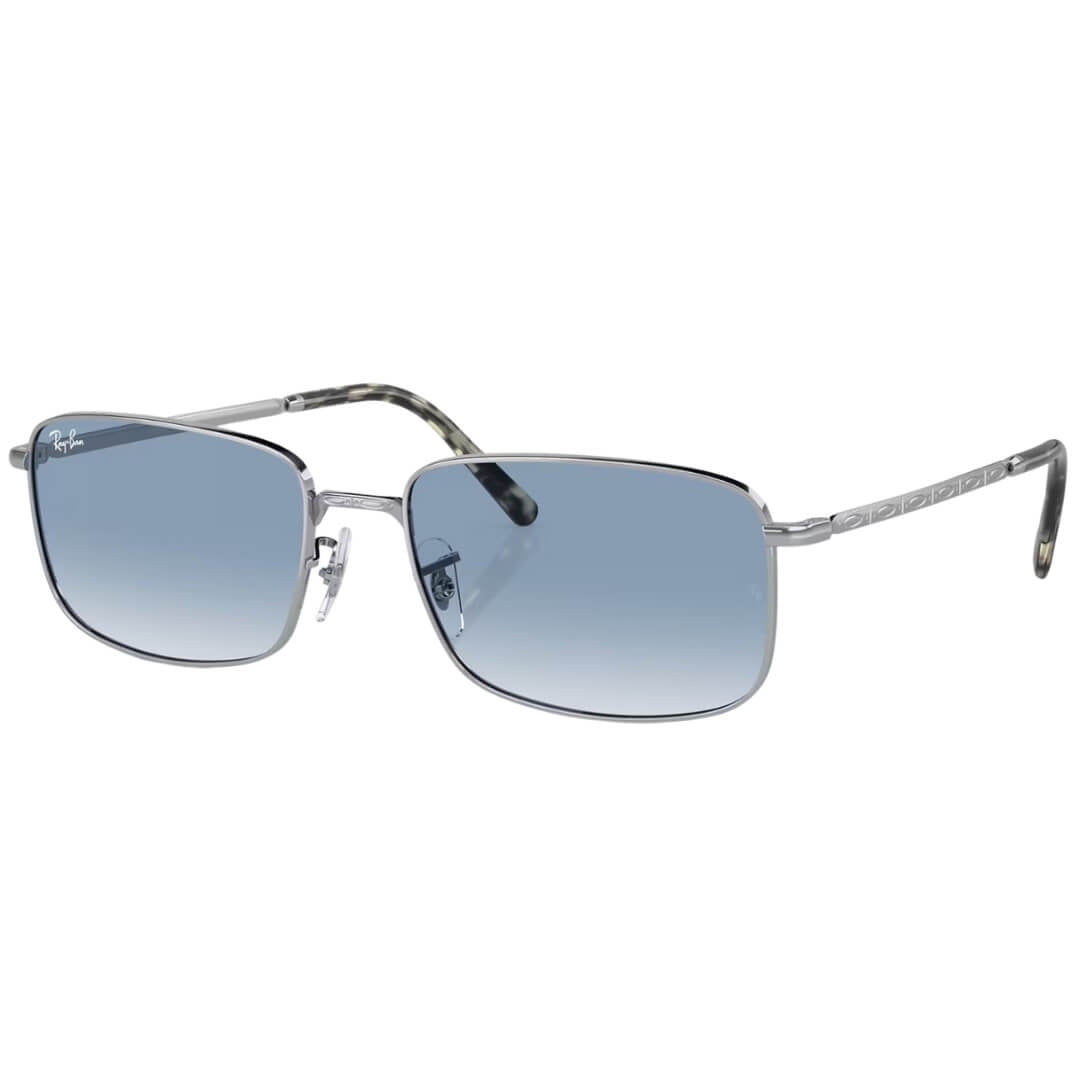 Ray-Ban RB3717 003/3F Sunglasses - Silver Frame, Blue Lens Front Side View