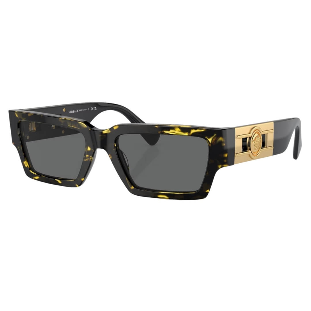 Versace VE4459 542887 - Havana Frame with Dark Grey Lens Front Right View