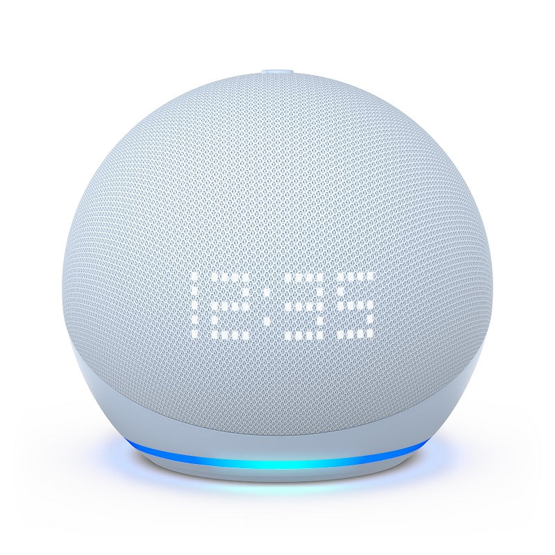 Amazon Echo Dot 5th Gen with Clock Cloud Blue