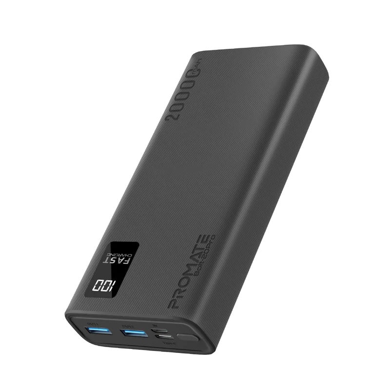 PROMATE 20000mAh Power Bank With Smart LED Display & Super Slim