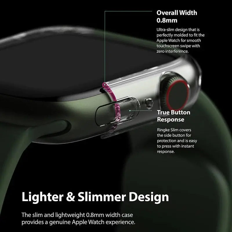 Apple Watch Series 7 / 8 (45mm) Slim Clear and Rose Gold Case By Ringke