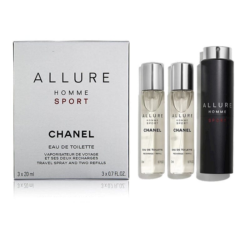 Chanel Allure Homme Sport EDT 3 X 20ml Travel Spray for Men