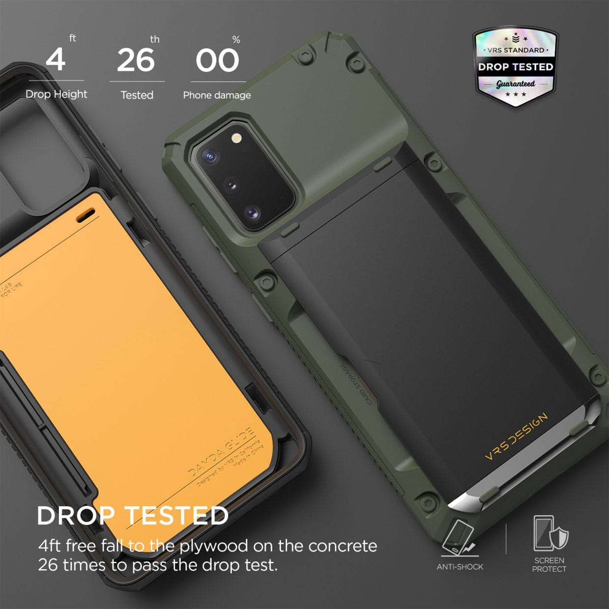 Galaxy S20 Case Damda Glide Pro Green Logo