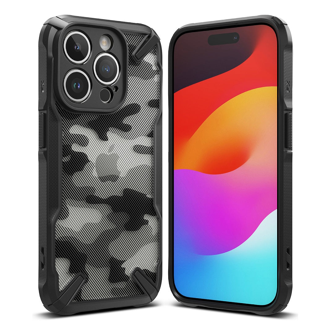 iPhone 15 Pro Case 6.1" Fusion-X Camo-Black By Ringke