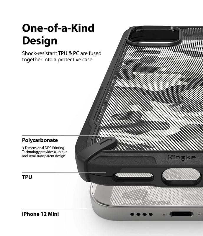 iPhone 12 mini Fusion-X Camo Black Case by Ringke