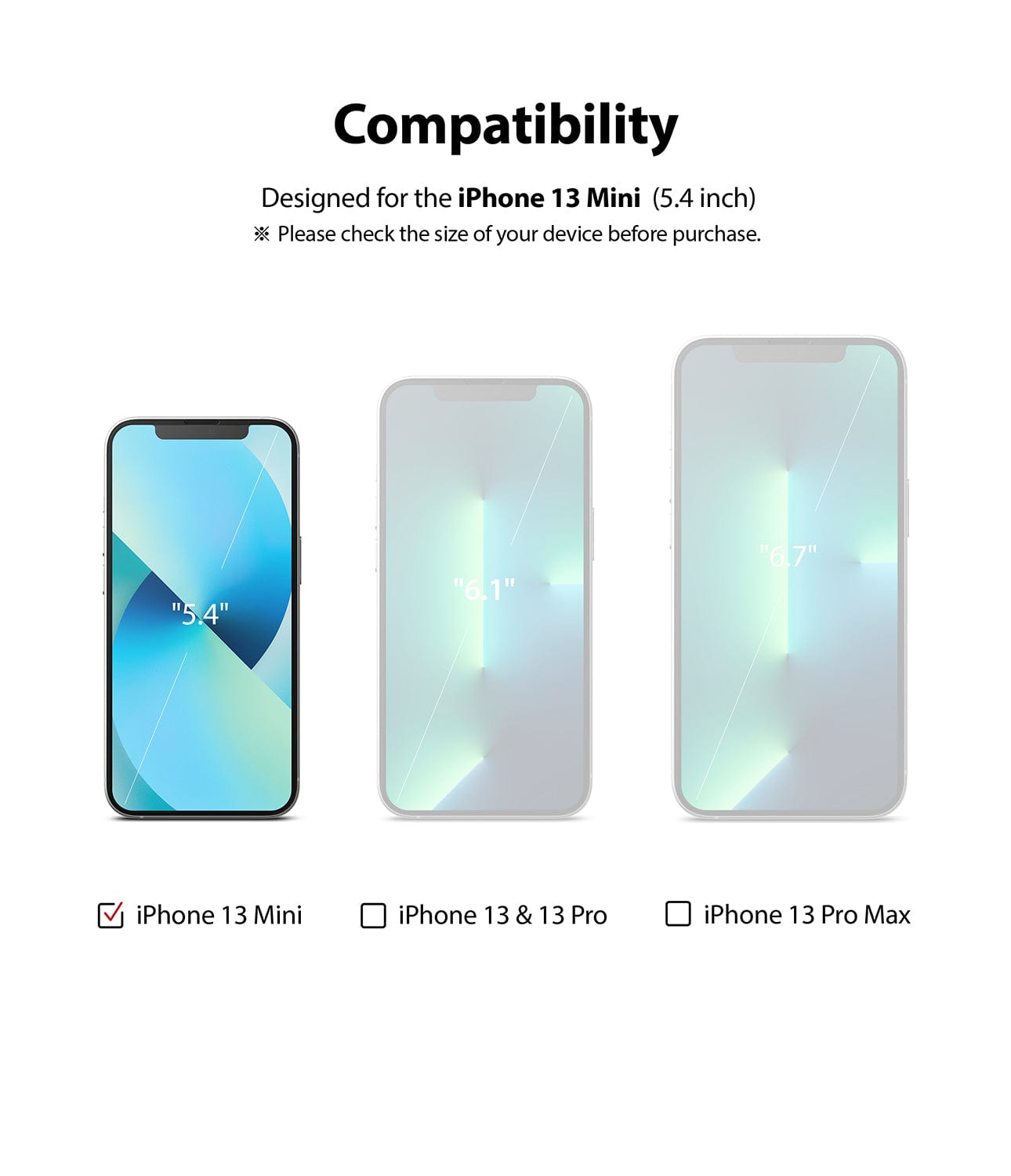 iPhone 13 mini ID FULL COVER GLASS Protector By Ringke