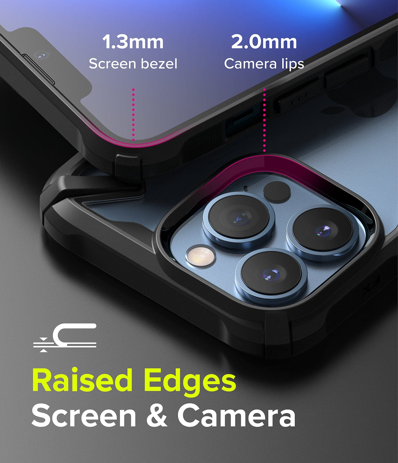 Raised Edges Screen & Camera for iPhone 13 Pro Max