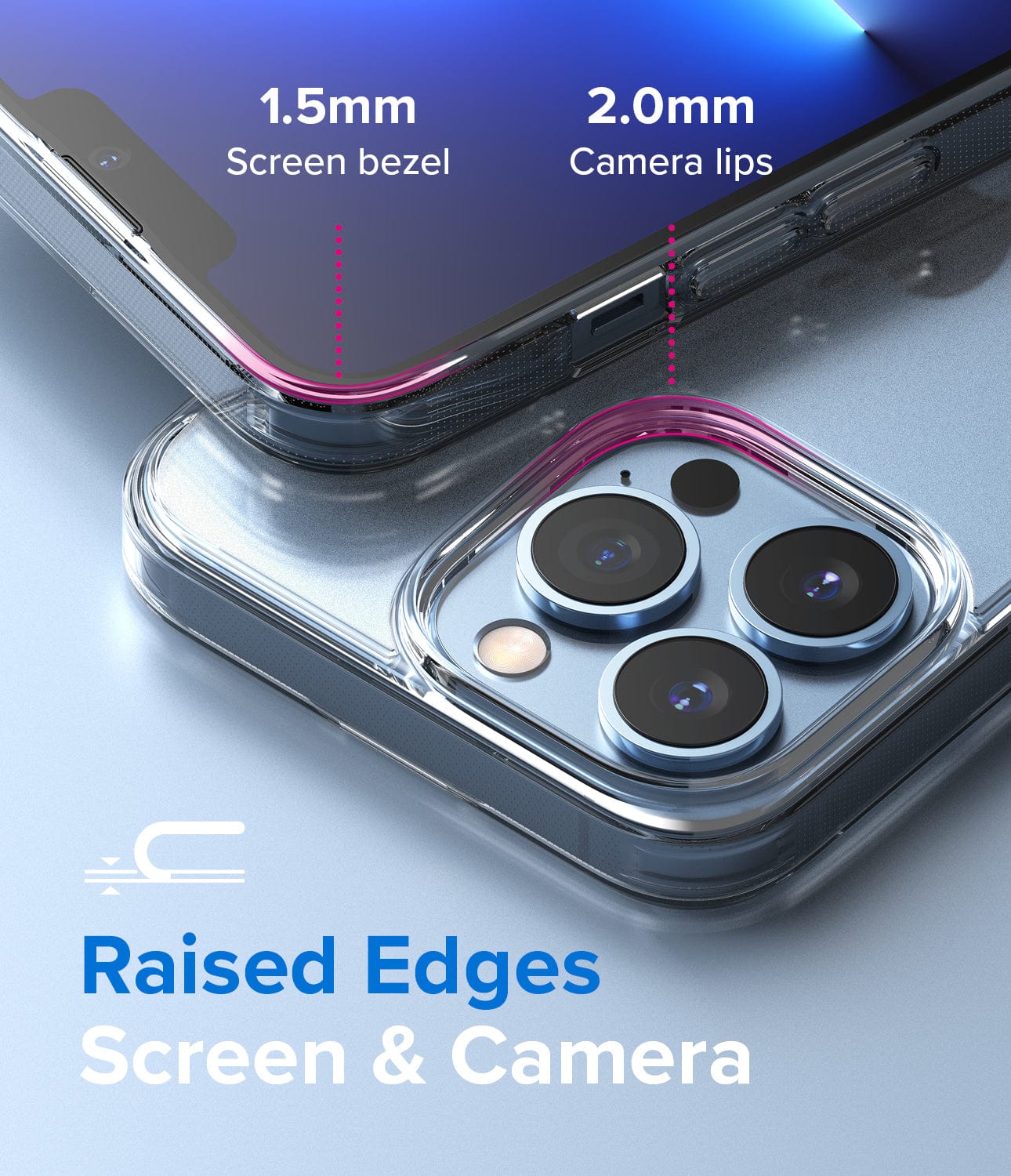 Benefit from raised edges around the screen and camera of our case, providing enhanced protection against scratches and impacts for your iPhone 13 Pro Max.