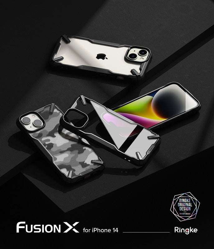 iPhone 14 6.1" Fusion X Design Camo-Black Case By Ringke