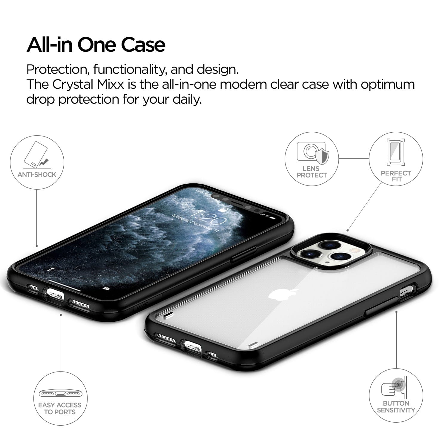 iPhone11 Pro Damda Crystal Mixx Black Case By VRS Design