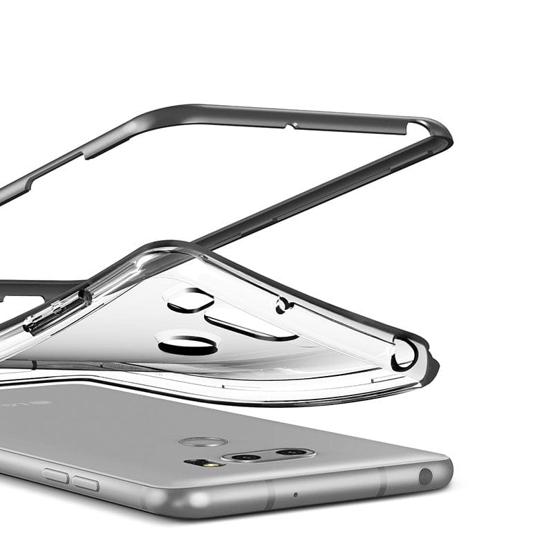 LG V30 Crystal Bumper Steel Silver Case By VRS Design