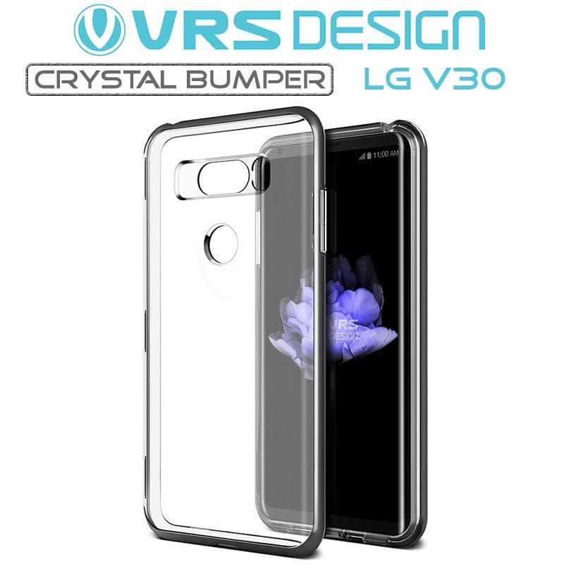 LG V30 Crystal Bumper Steel Silver Case By VRS Design