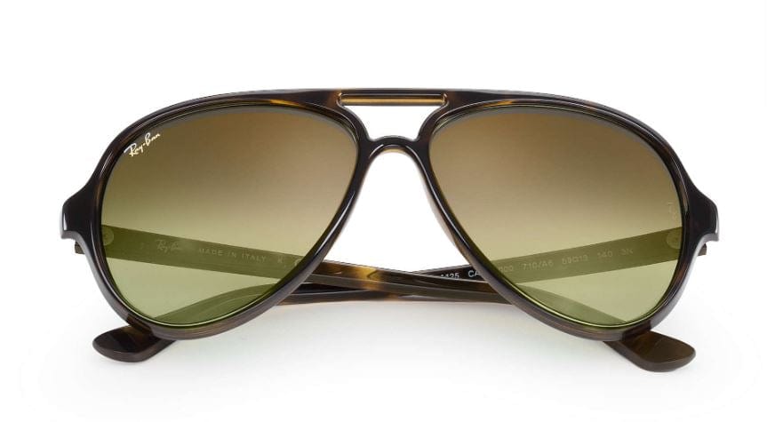 Ray-Ban Cats 5000 Classic RB4125 710/A6 Tortoise - Injected Green Lenses