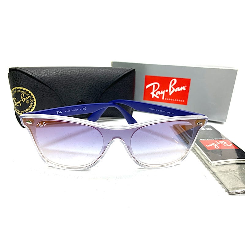 Ray-Ban RB4440N 6356X0 Blue Gradient Mirror Square Sunglasses For Men