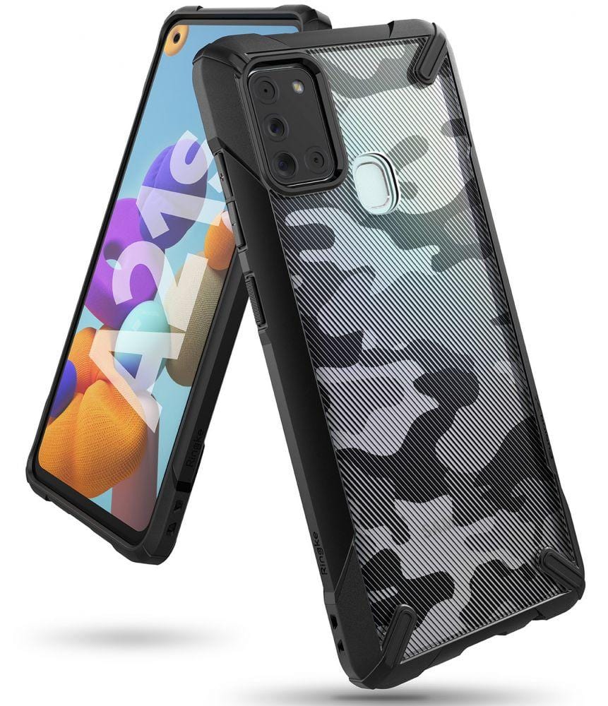 Samsung Galaxy A21s Camo-Black Case Ringke Fusion X