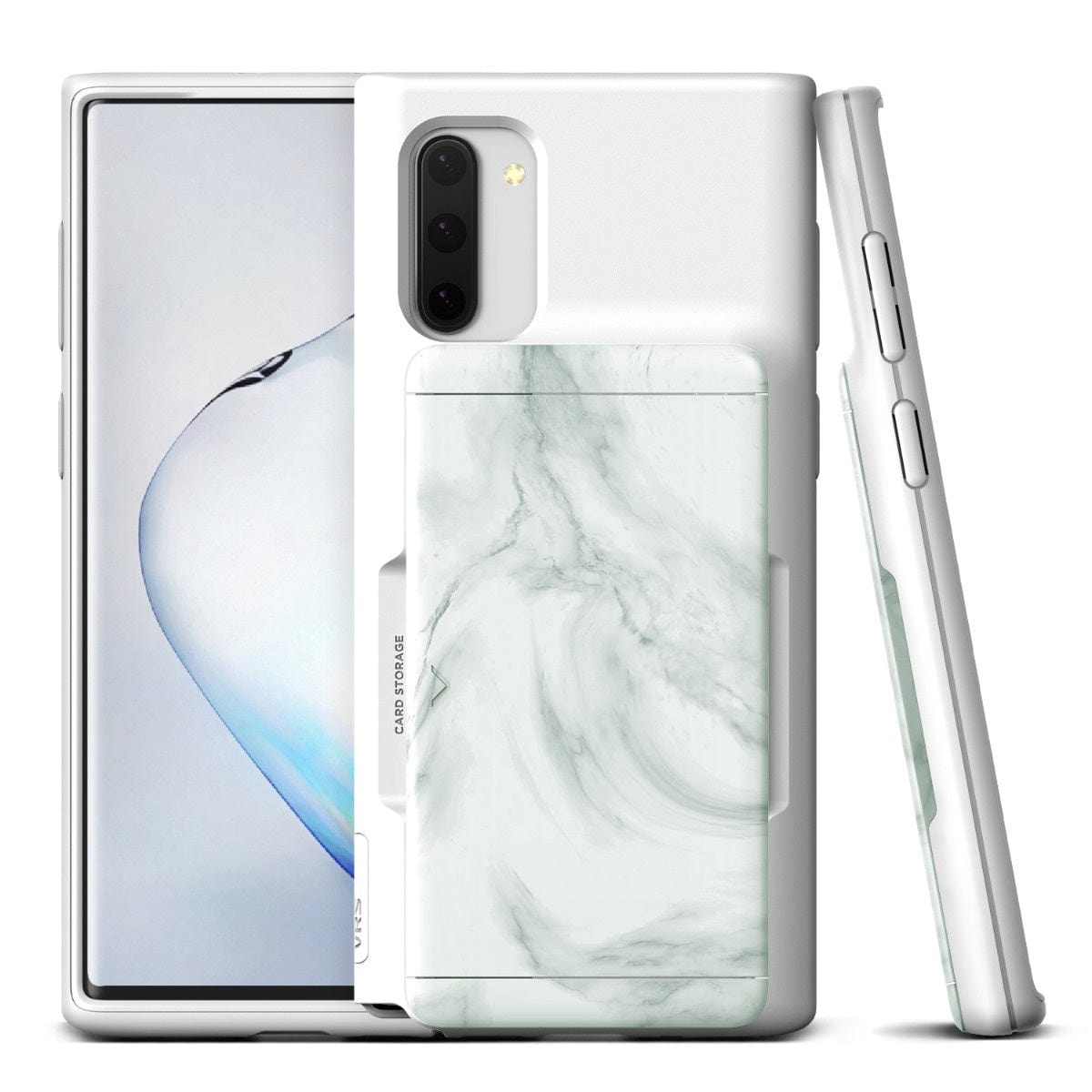 Samsung Galaxy Note 10 Damda Glide Shield Case White Marble