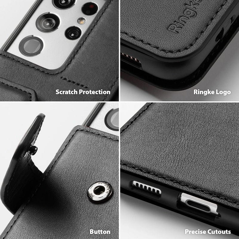 Samsung Galaxy S21 Ultra Folio Signature Black Case By Ringke