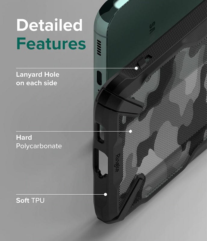 Samsung Galaxy S22 Fusion-X Design Camo-Black Case By Ringke