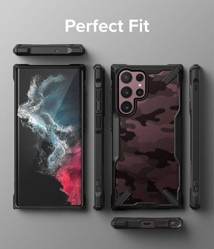 Samsung Galaxy S22 Ultra Fusion-X Design Camo-Black Case By Ringke
