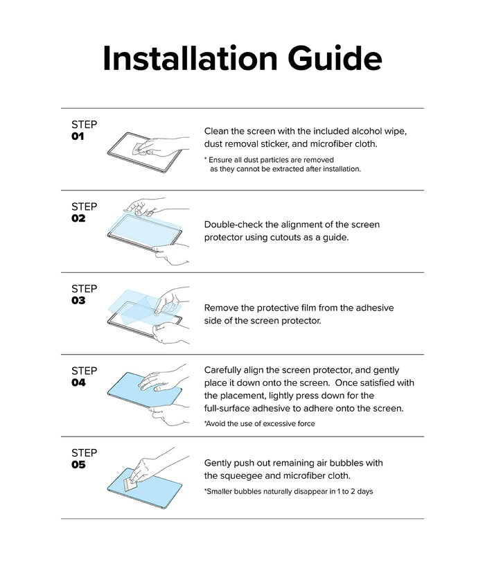 Samsung Galaxy Tab S8 Ultra Installation guide for Glass Screen Protector