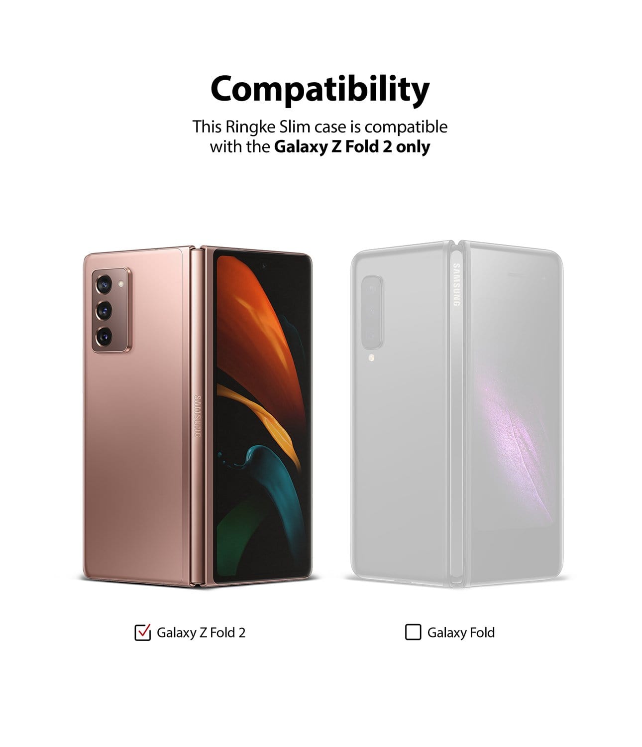 Samsung Galaxy Z Fold 2 Clear Case Ringke Slim