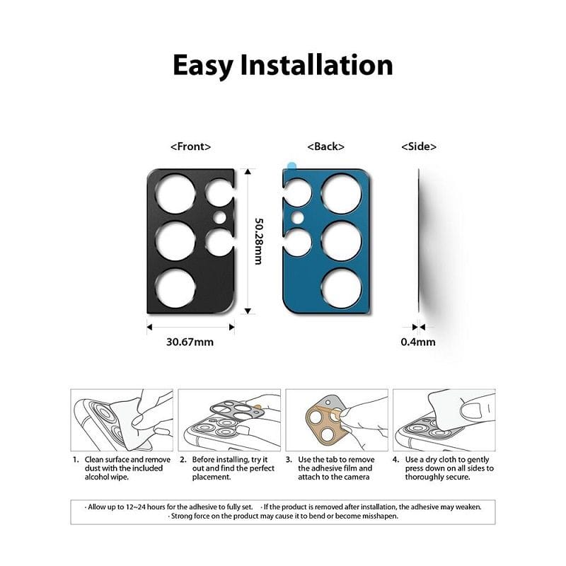 Samsung S21 Ultra Back Camera Styling Black Color by Ringke