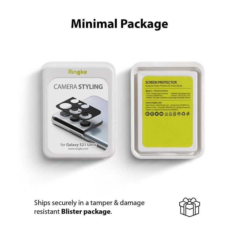 Samsung S21 Ultra Back Camera Styling Black Color by Ringke