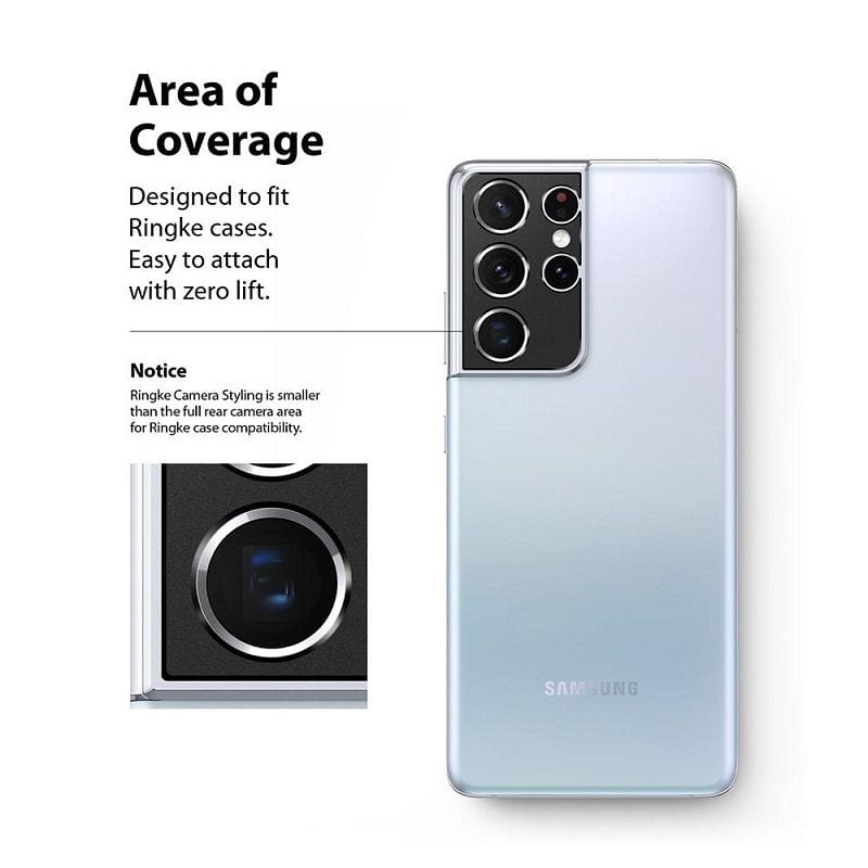 Samsung S21 Ultra Back Camera Styling Black Color by Ringke