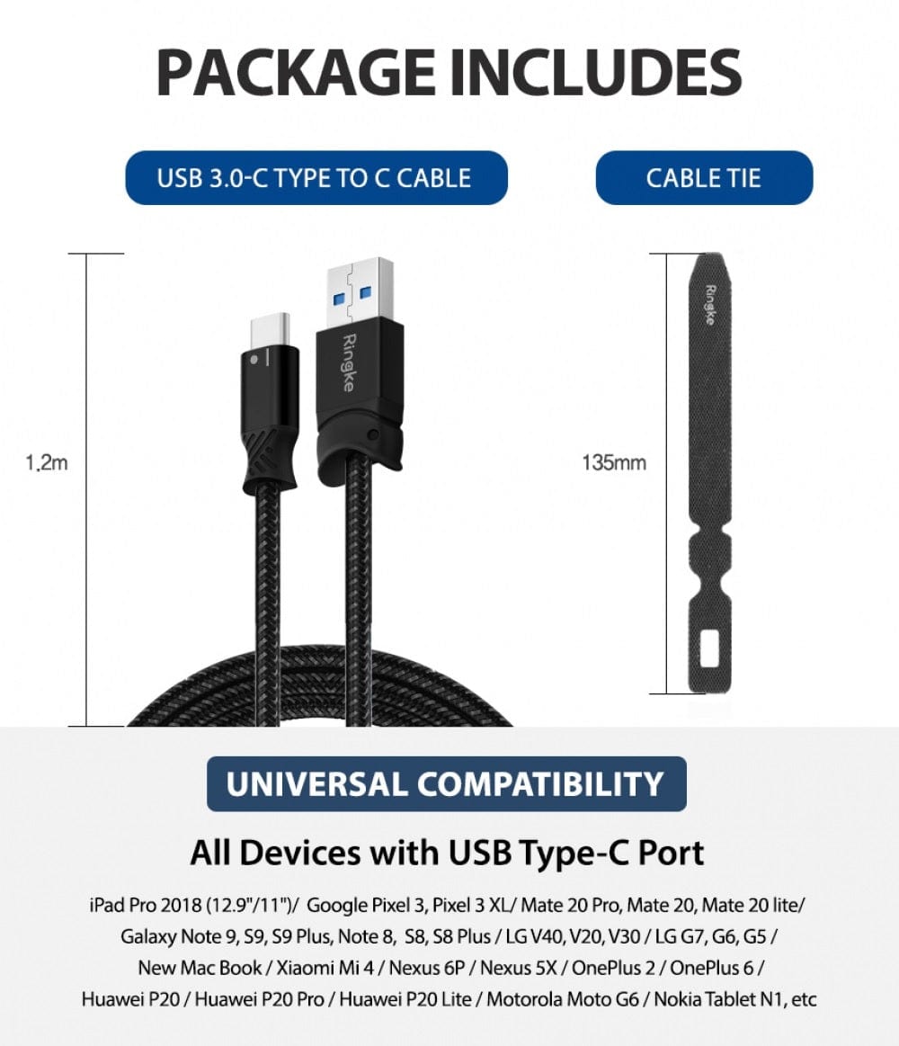 Smart Fish USB-C to USB 3.0 Cable by Ringke 1.2m