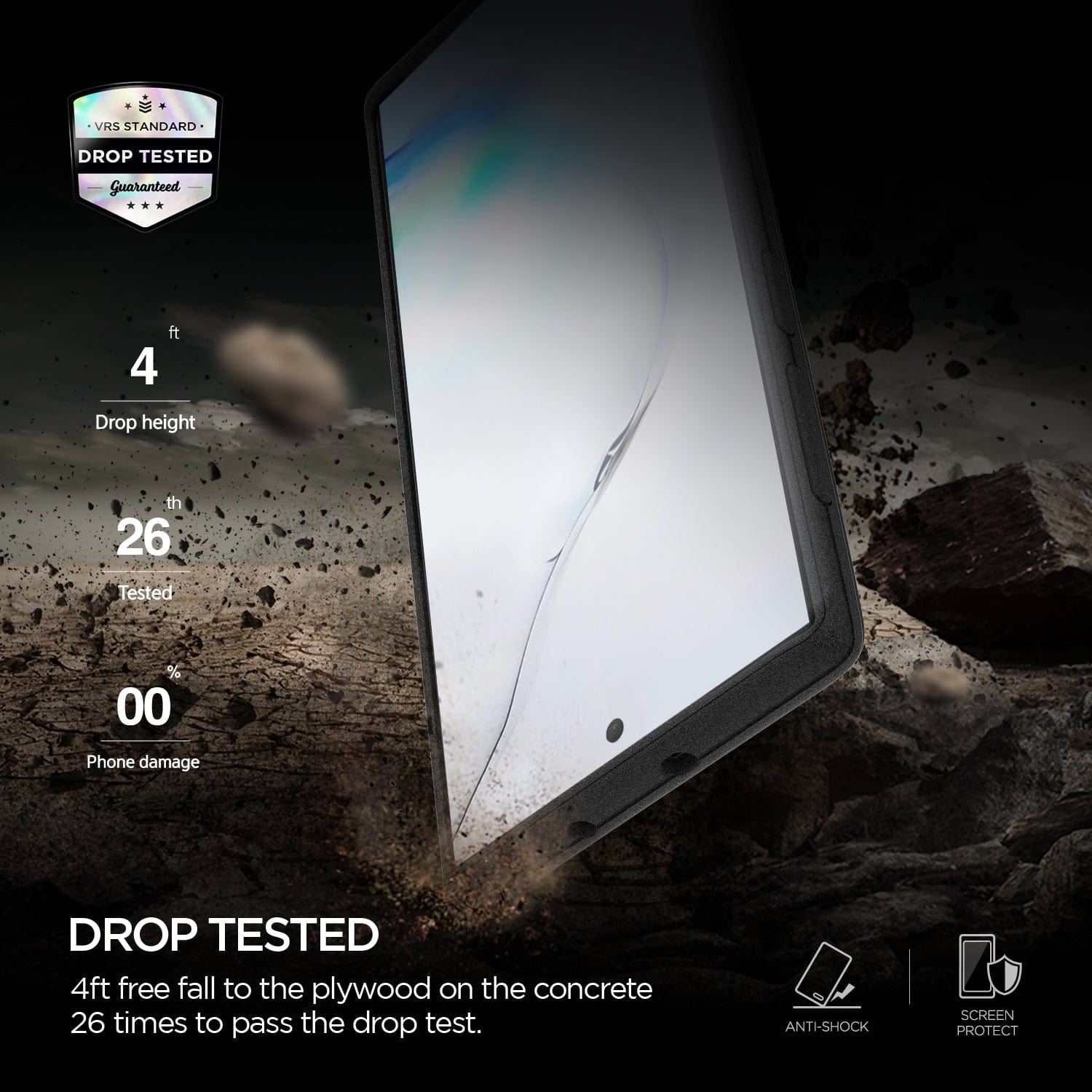 VRS Damda High Pro Shield Samsung Galaxy Note 10 Plus 5G Case - Sand Stone
