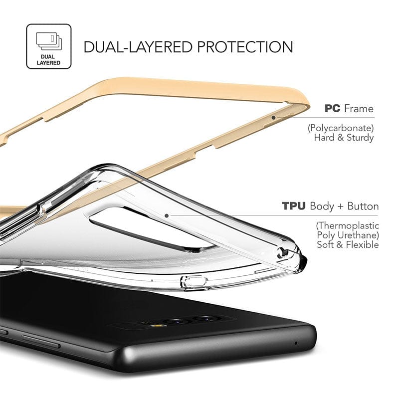 VRS Design Galaxy Note 8 Crystal Bumper Case Gold