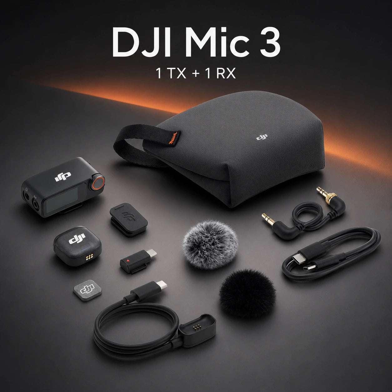 DJI Mic 3 1 TX 1 RX wireless microphone kit product showcase at Gadgets Online NZ